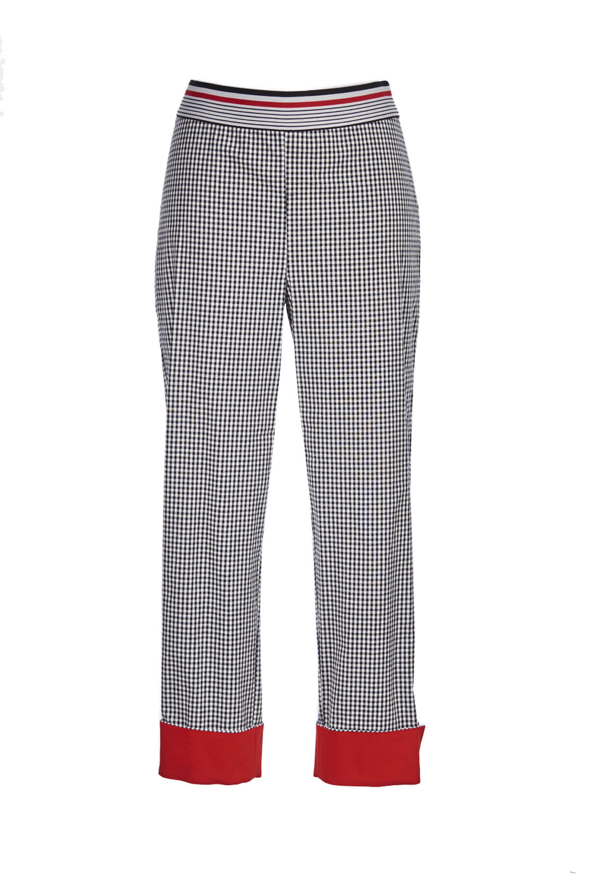 Cigarette pants in black and white check cotton fabric - Save The Queen!