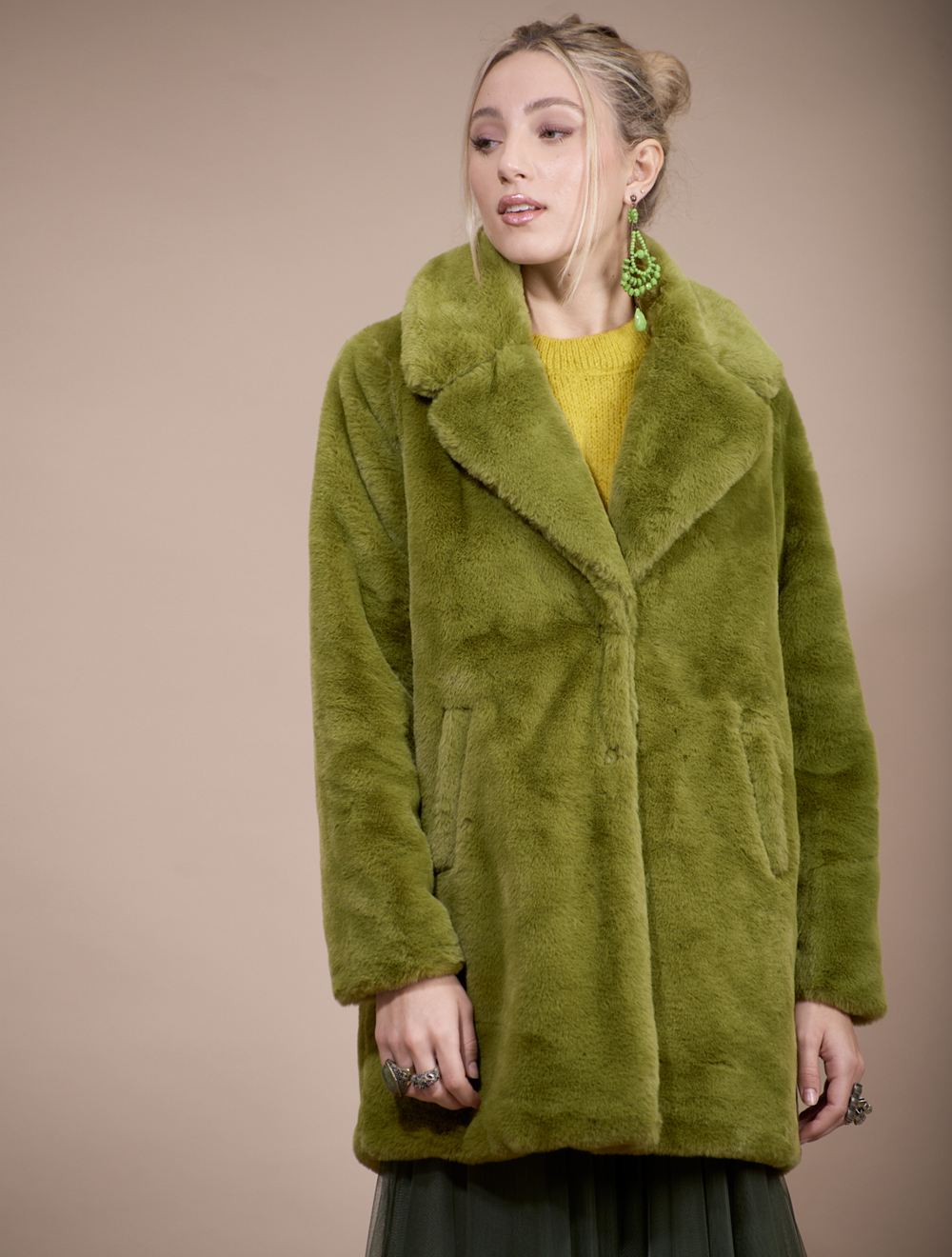 Green Faux Fur Coat - Save The Queen!