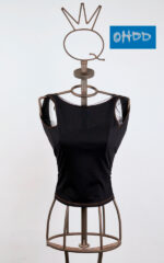 Black stretch top with ring collar