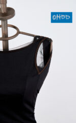 Black stretch top with ring collar - Image 3