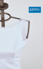 Top blanc stretch avec col bénitier – Image 3