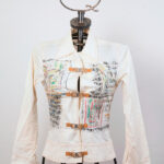 Printed white cotton jacket