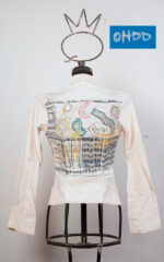 Printed white cotton jacket - Image 2