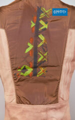Printed leather and linen patchwork jacket - Image 3