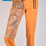 Orange printed pants