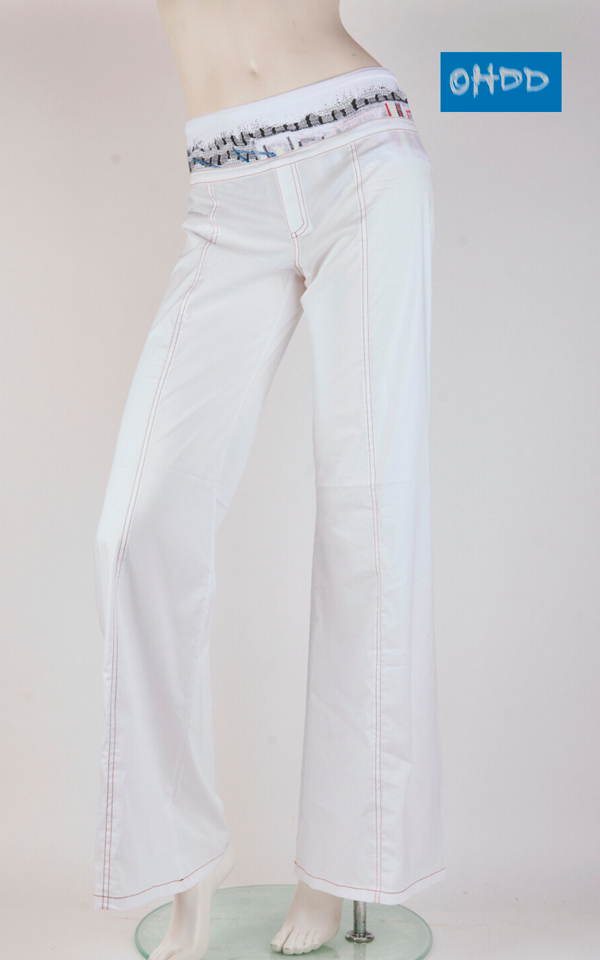 04SOH5220_A Pantalone bianco stretch con cinturino stampato - immagine 1