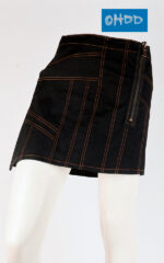 Black mini skirt with stitching