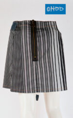 Gonna corta nera a righe - immagine 2