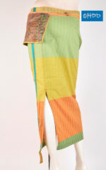 Gonna in cotone con cintura in pelle stampata - immagine 2