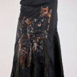 Long black printed skirt