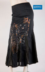 Gonna lunga nera con stampa