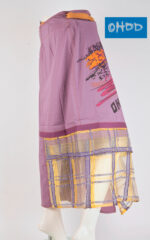 Gonna viola a portafoglio in cotone con applicazioni e stampa - immagine 2