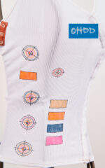 White stretch fabric top with print - Image 2