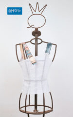 White stretch fabric top with print - Image 2