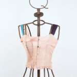 Beige hemp knit top with print