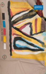 Jupe midi asymétrique avec applications et imprimé – Image 3