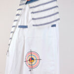 White long skirt in stretch cotton with print