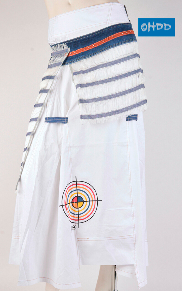 05SOH5446_A1 Gonna lunga bianca in cotone stretch con stampa - immagine 1