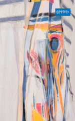 Gonna lunga bianca in cotone stretch con stampa - immagine 3