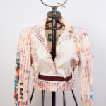 Veste blanche en coton avec imprimé