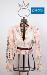 Printed white cotton jacket
