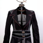 Giacca nera in cotone con stampa