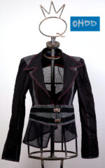 Veste noire en coton avec imprimé