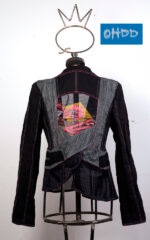 Veste noire en coton avec imprimé – Image 2