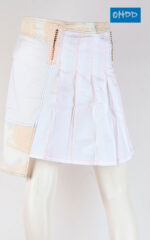 White stretch cotton mini skirt with print - Image 2