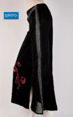 Long black viscose stretch skirt with print - Image 2