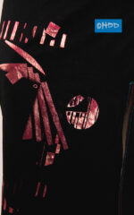 Long black viscose stretch skirt with print - Image 3