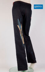 Blue linen blend denim-effect trousers - Image 2