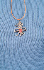 Pull en coton bleu ciel à manches courtes avec collier – Image 3