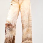 Pantalone palazzo in cotone stretch con stampa