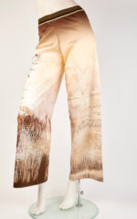Pantalone palazzo in cotone stretch con stampa