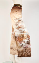 Pantalone palazzo in cotone stretch con stampa - immagine 2