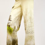 Pantalone palazzo in cotone stretch con stampa