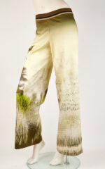 Pantalone palazzo in cotone stretch con stampa