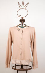 Maille beige en coton stretch avec collier – Image 2