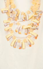 Maille blanc crème en coton stretch avec collier – Image 3