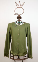 Haut vert militaire en coton stretch avec collier – Image 2