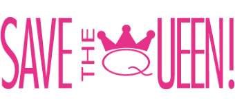 Logo stilizzato con un simbolo di corona su sfondo rosa, rappresentante un marchio di moda o di accessori.