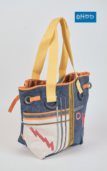 Denim bag with leather appliqués - Image 3