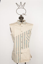 Chemise beige sans manches pour homme en coton extensible