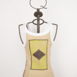 Men's stretch cotton tank top with tribal print