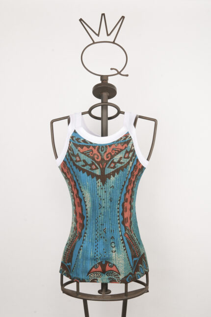 Canotta uomo in cotone a costine con stampa