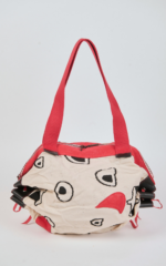 Sac bourse en coton et cuir véritable