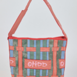 Sac à épaule multicolore en coton avec applications