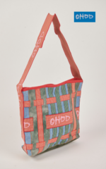 Borsa a spalla multicolor in cotone con applicazioni - immagine 3