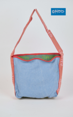 Borsa a spalla multicolor in cotone con applicazioni - immagine 2
